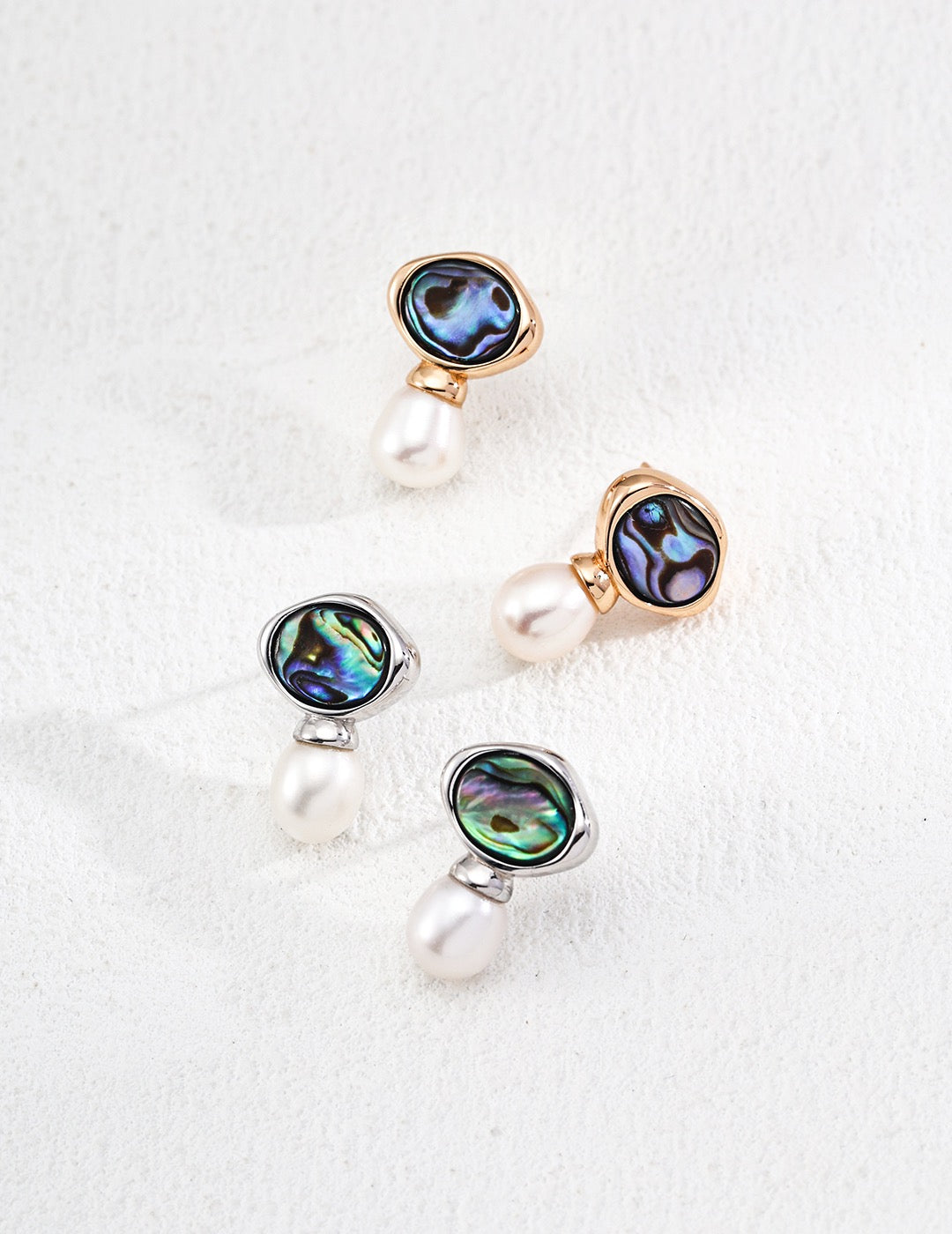 Ocean Whisper Pearl Abalone Shell Earrings