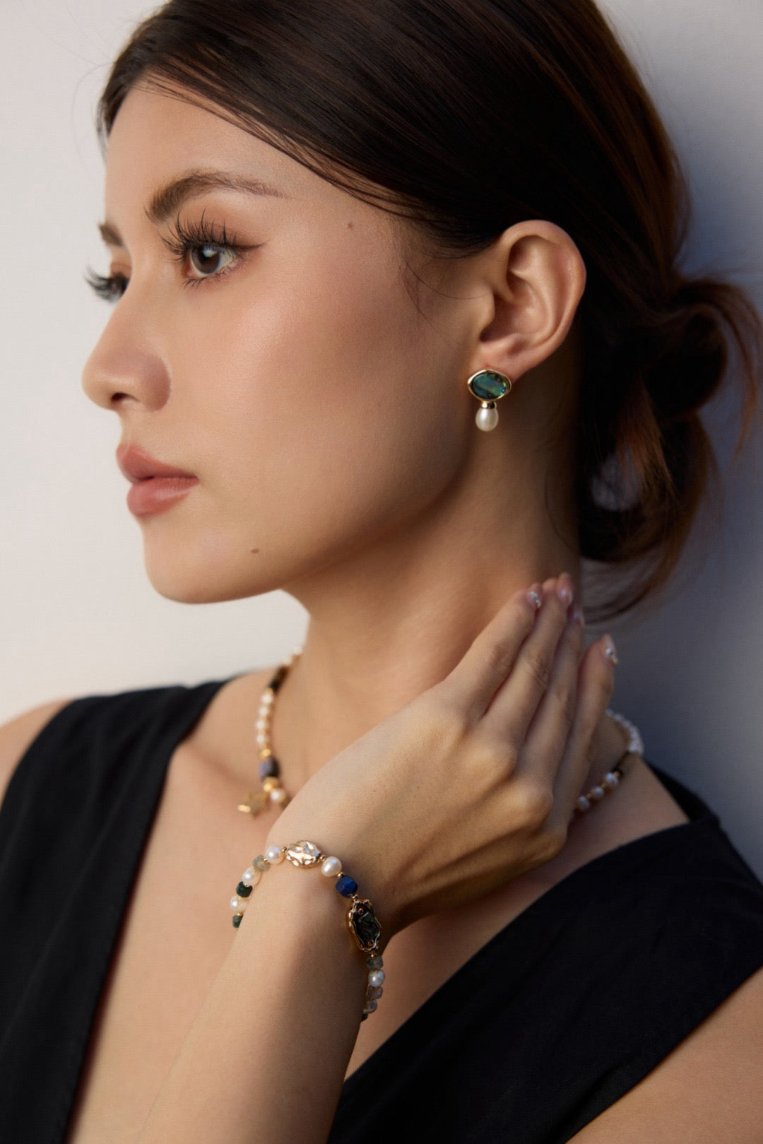 Ocean Whisper Pearl Abalone Shell Earrings