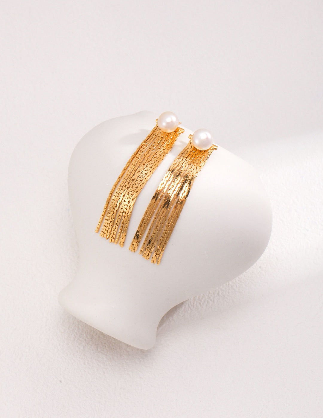 Sophisticated Pearl Tassel Earrings