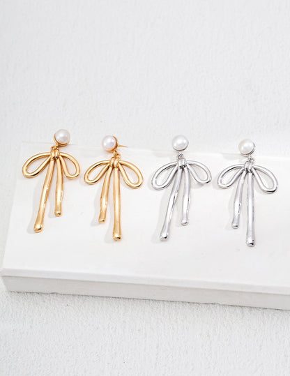 Vintage Butterfly Knot Stud Earrings