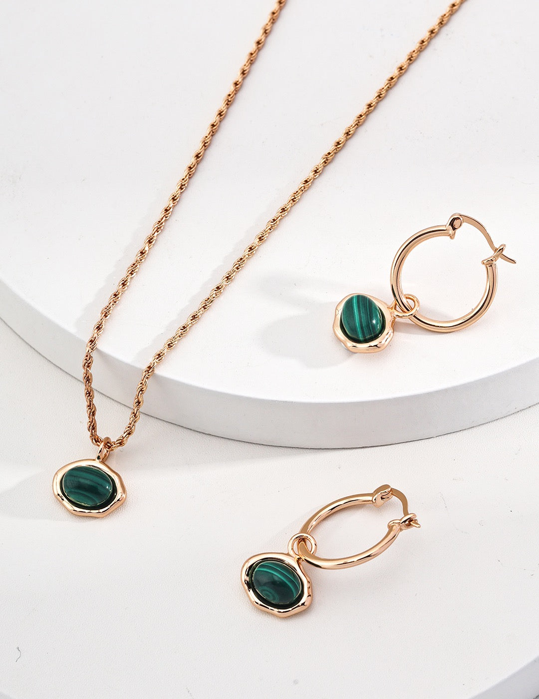 Earthsong Natural Tigerite / Malachite Earrings