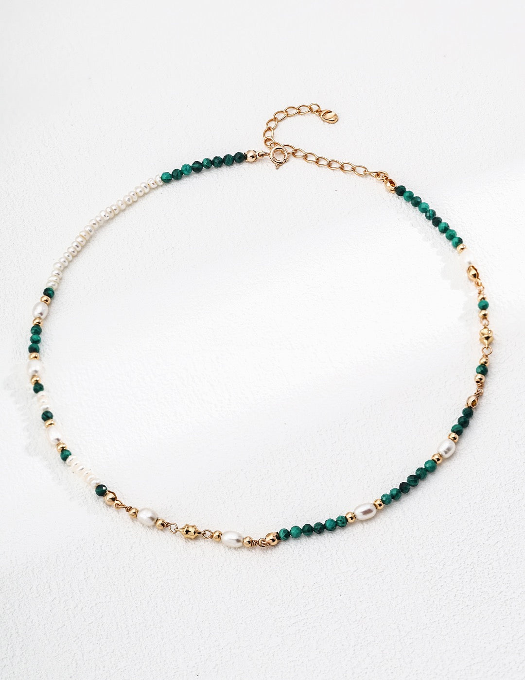 Charming Vintage Pearl & Malachite Bracelet / Necklace