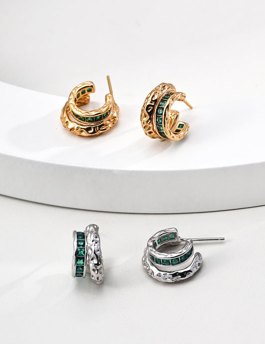 Zircon Luminary Hoop Earrings