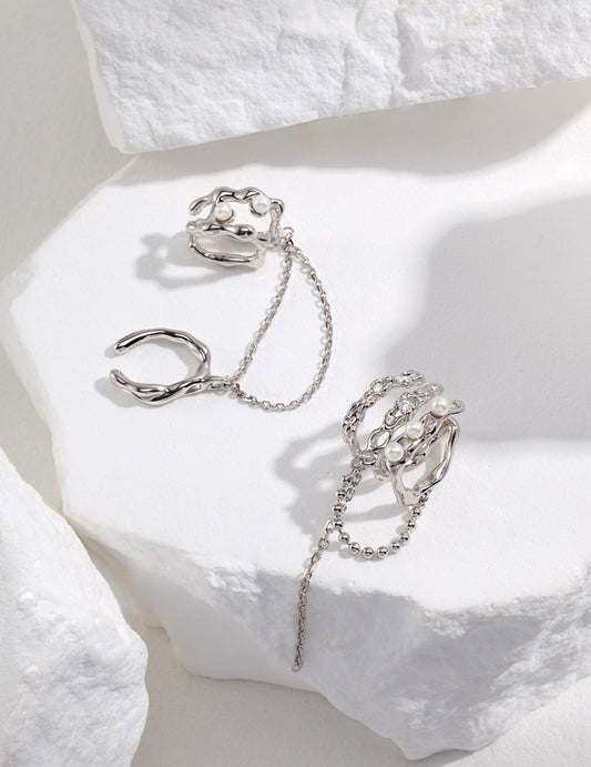Lunar Pearl Serenade Ear Cuff