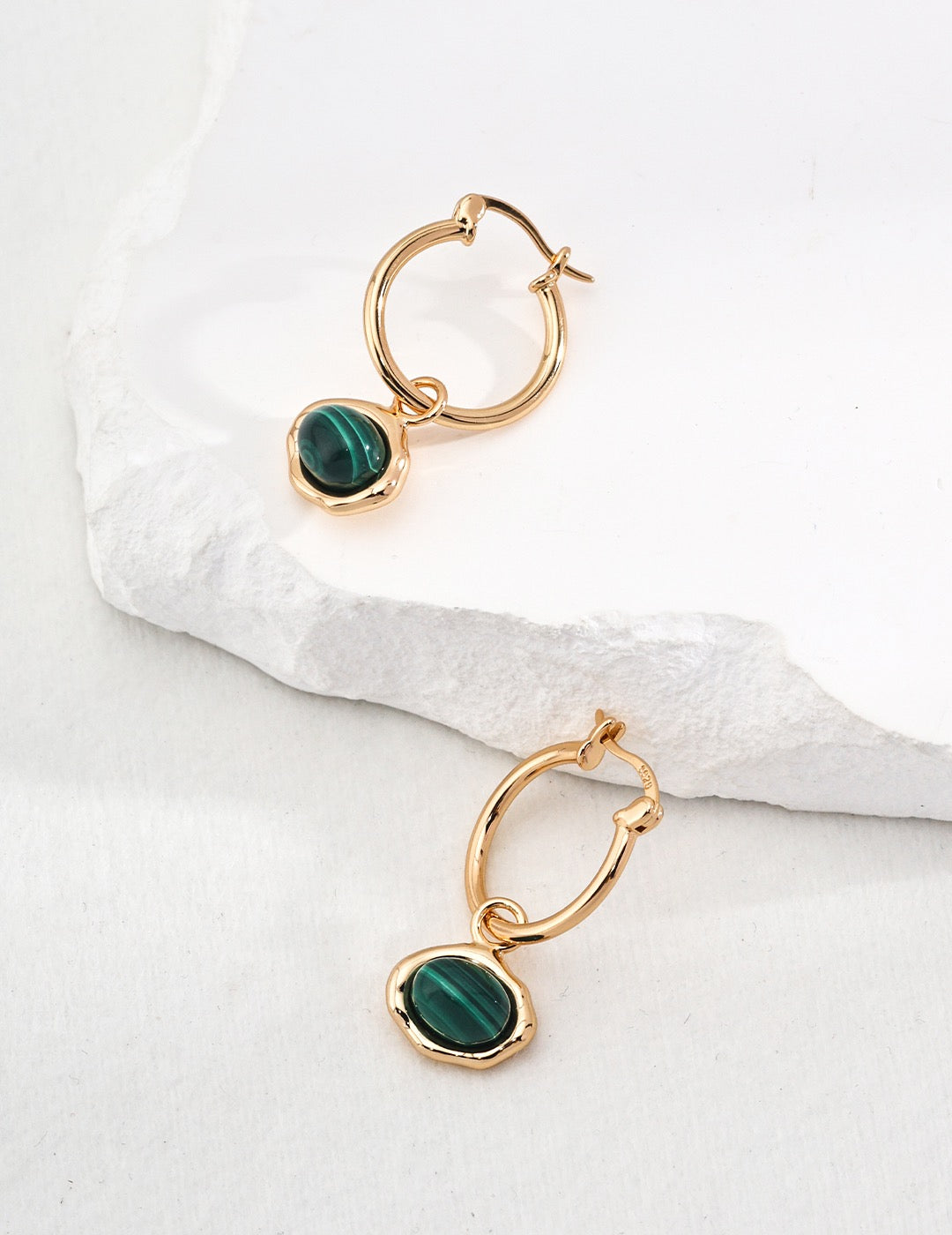 Earthsong Natural Tigerite / Malachite Earrings