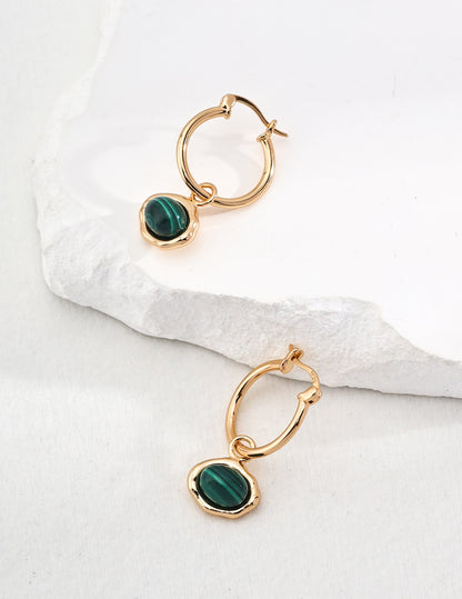 Earthsong Natural Tigerite / Malachite Earrings
