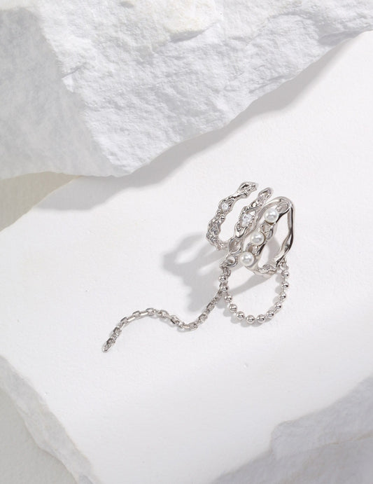 Lunar Pearl Serenade Ear Cuff