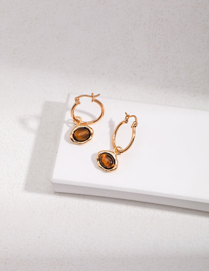 Earthsong Natural Tigerite / Malachite Earrings