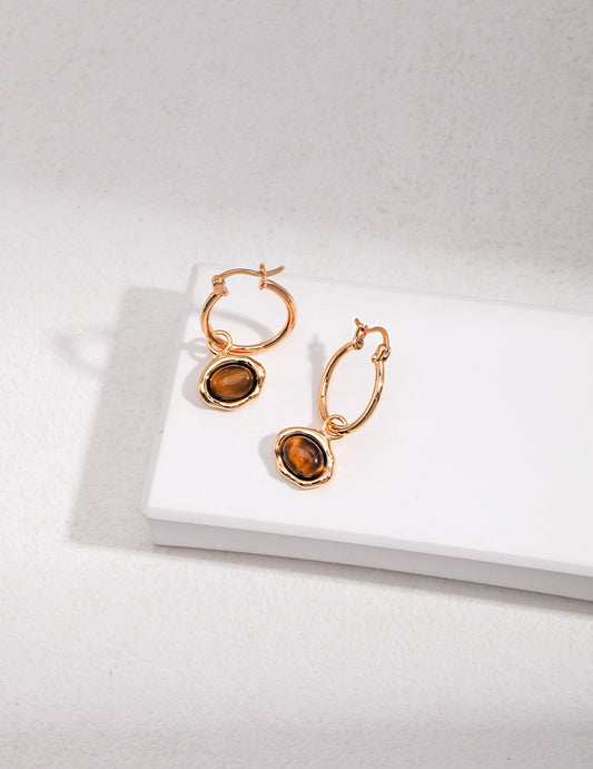 Earthsong Natural Tigerite / Malachite Earrings