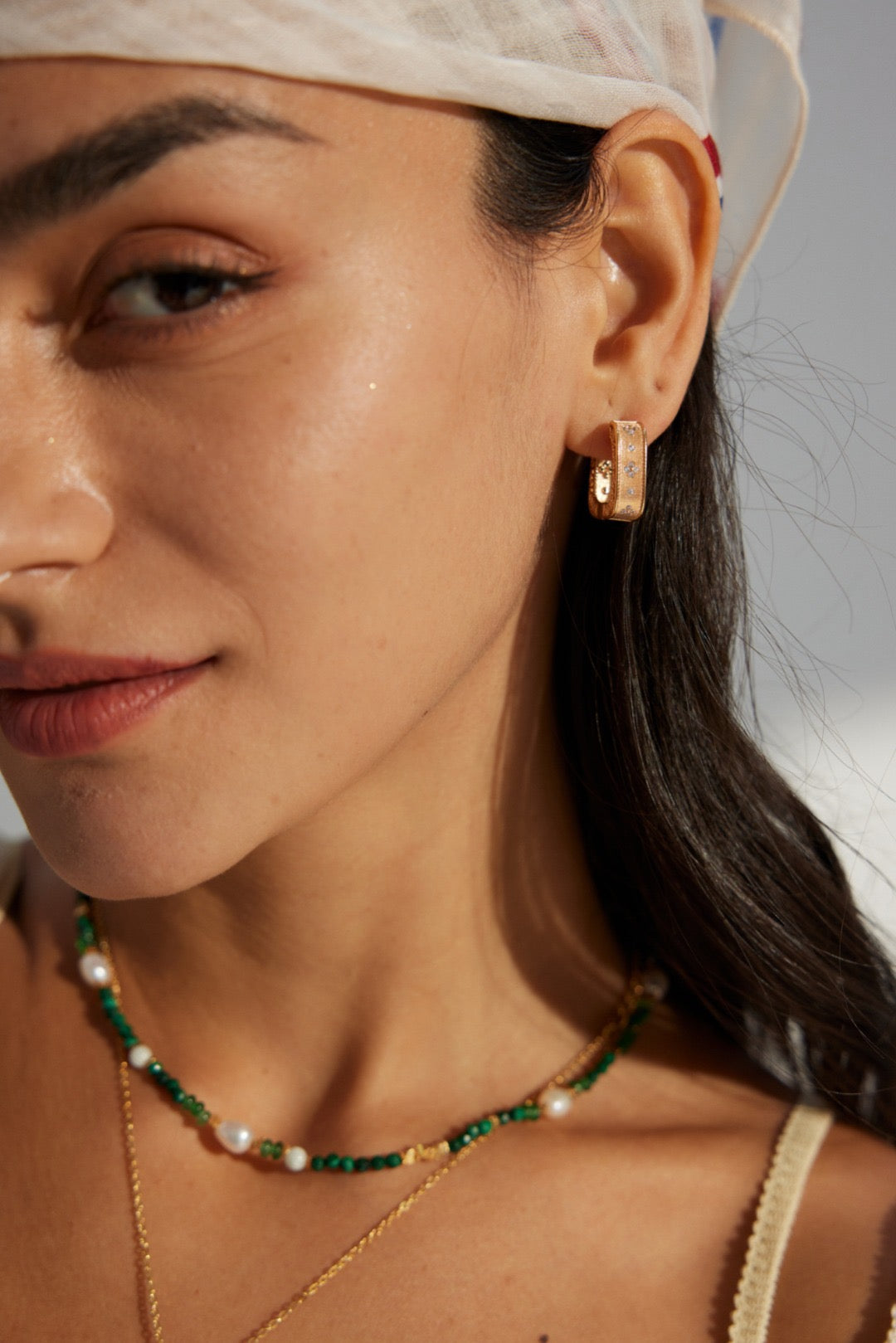 Golden Lattice Zircon Hoops