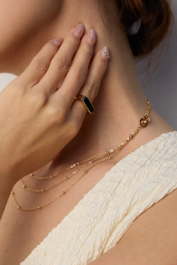 Geometric Sterling Sliver Layered Necklace