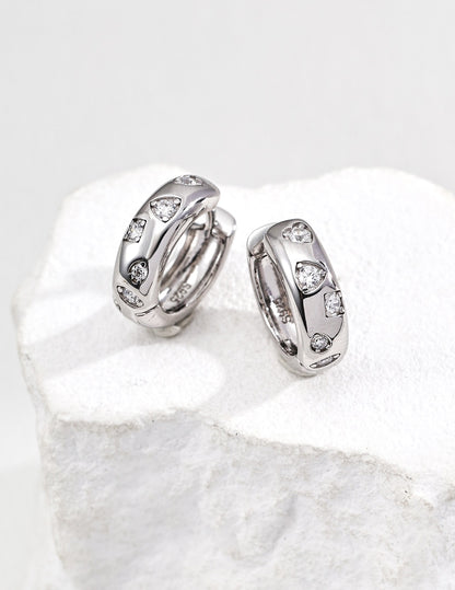 Sterling Sliver Sparkle Zircon Earrings
