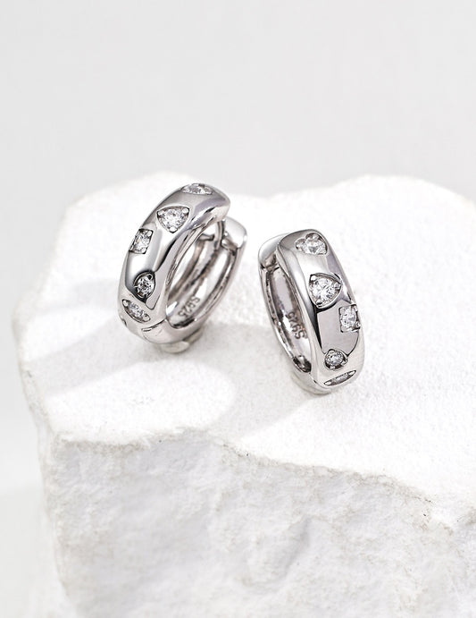 Sterling Sliver Sparkle Zircon Earrings