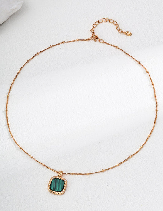 Curated Malachite & Zircon Aurora Necklace