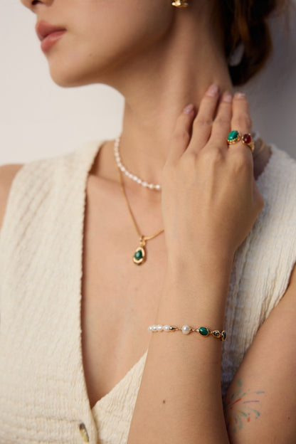 Malachite Pearl Legacy Bracelet