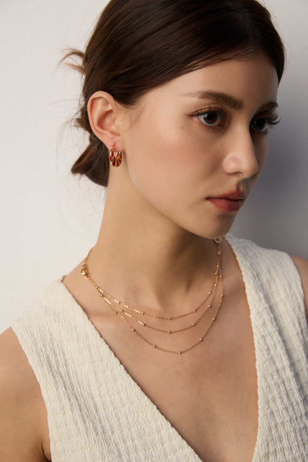 Geometric Sterling Sliver Layered Necklace