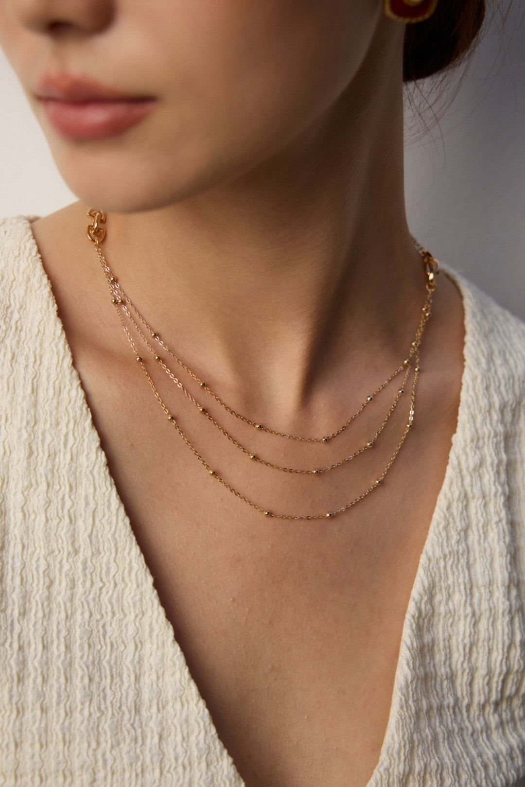 Geometric Sterling Sliver Layered Necklace